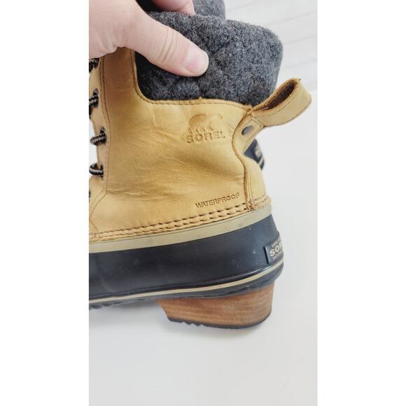 Sorel Slimpack II Lace Up Winter Duck Boots in Tan, sz 8.5 - Picture 6 of 14